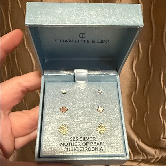 Rachel Zoe Jewelry - Charlotte & Lexi Mother of Pearl and 925 Silver Earrings Set